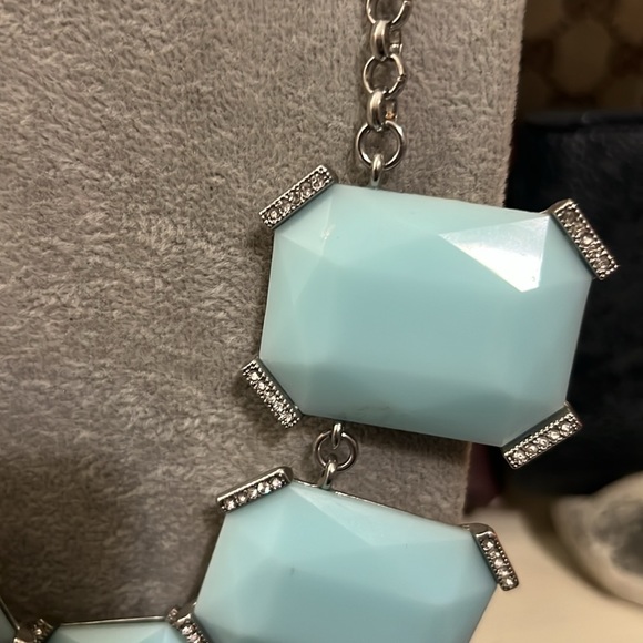 Banana Republic Turquoise Tone & Rhinestone Necklace with tag - Picture 3 of 9